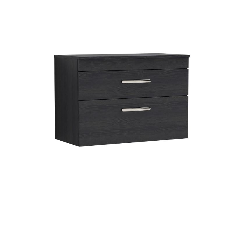 Nuie Athena Wall Hung 2 Drawer Vanity With Worktop (1 size, 2 colours) - Brand New Bathrooms