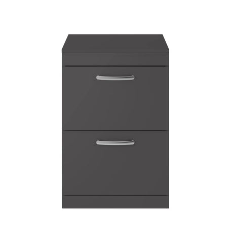 Nuie Athena Floor Standing 2 Drawer Vanity With Worktop (1 size, Gloss Grey) - Brand New Bathrooms