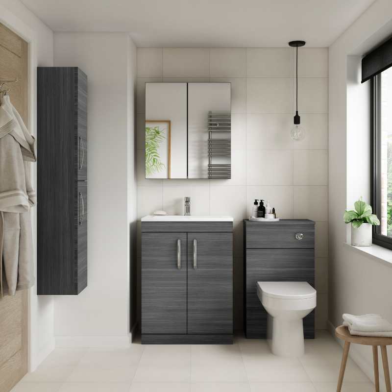 Nuie Athena Wall Hung Tall Unit 2 Door (2 sizes, 4 colours) - Brand New Bathrooms