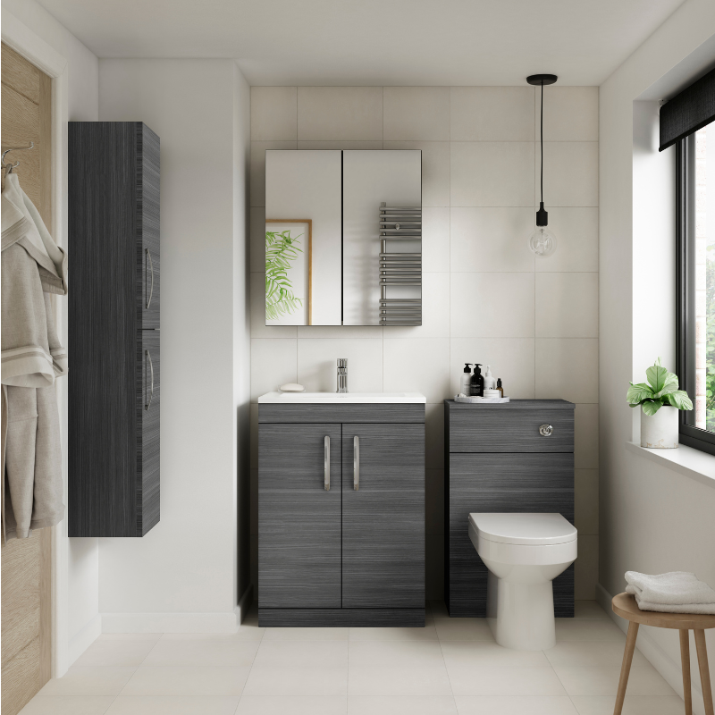 Nuie Athena Floor Standing 2 Door Vanity With Thin-Edge 1 Tap Hole Basin (1 size, 3 colours) - Brand New Bathrooms