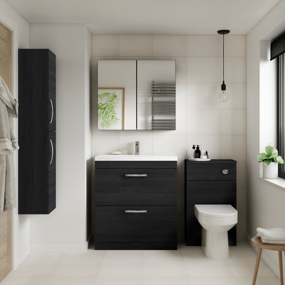 Nuie Athena 800mm Floor Standing 2 Drawer Vanity With Thin-Edge 1 Tap Hole Basin (1 size, 3 colours) - Brand New Bathrooms