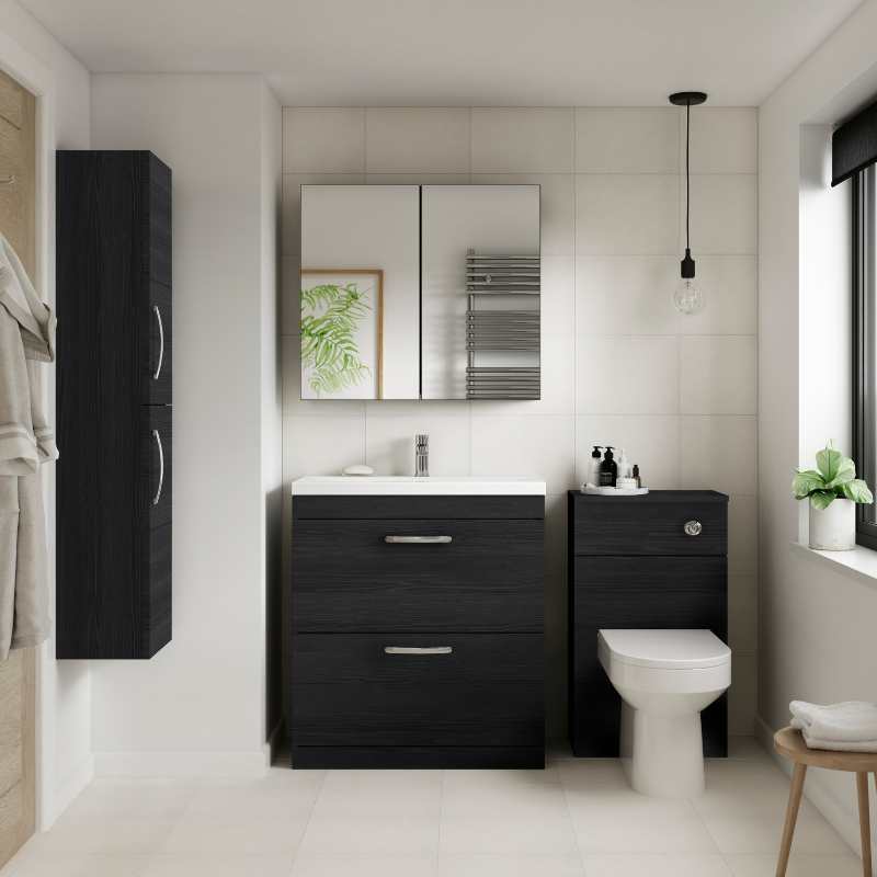 Nuie Athena Wall Hung Tall Unit 2 Door (2 sizes, 4 colours) - Brand New Bathrooms