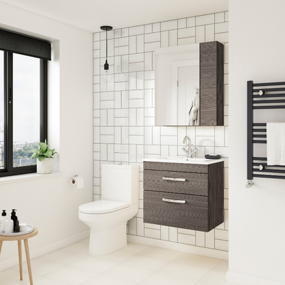 Nuie Athena 800mm Wall Hung 2 Drawer Vanity With Minimalist 1 Tap Hole Basin (1 size, 3 colours) - Brand New Bathrooms