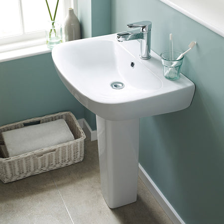 Nuie Ava Basin & Pedestal (1 size, White) - Brand New Bathrooms