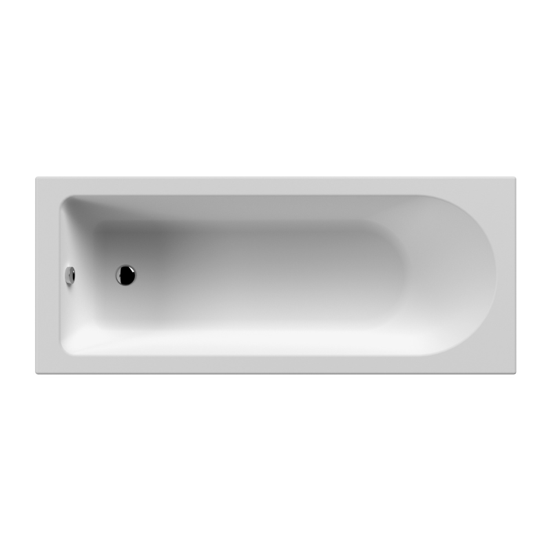 Nuie Barmby Eternalite Round Single Ended Straight Shower Bath (3 sizes, White) - Brand New Bathrooms