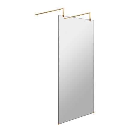 Nuie Wetroom Screen With Arms and Feet (Brushed Brass, 4 sizes) - Brandnew Bathroom