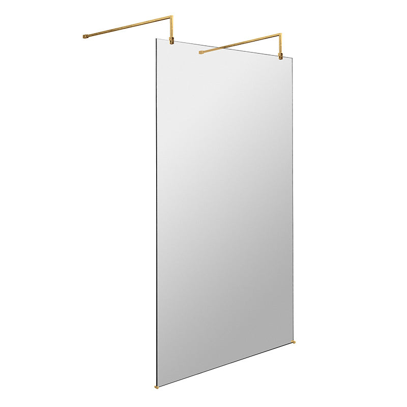 Nuie Wetroom Screen With Arms and Feet (Brushed Brass, 4 sizes) - Brandnew Bathroom