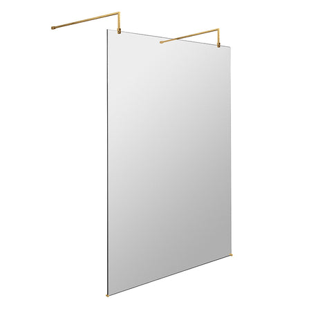 Nuie Wetroom Screen With Arms and Feet (Brushed Brass, 4 sizes) - Brandnew Bathroom