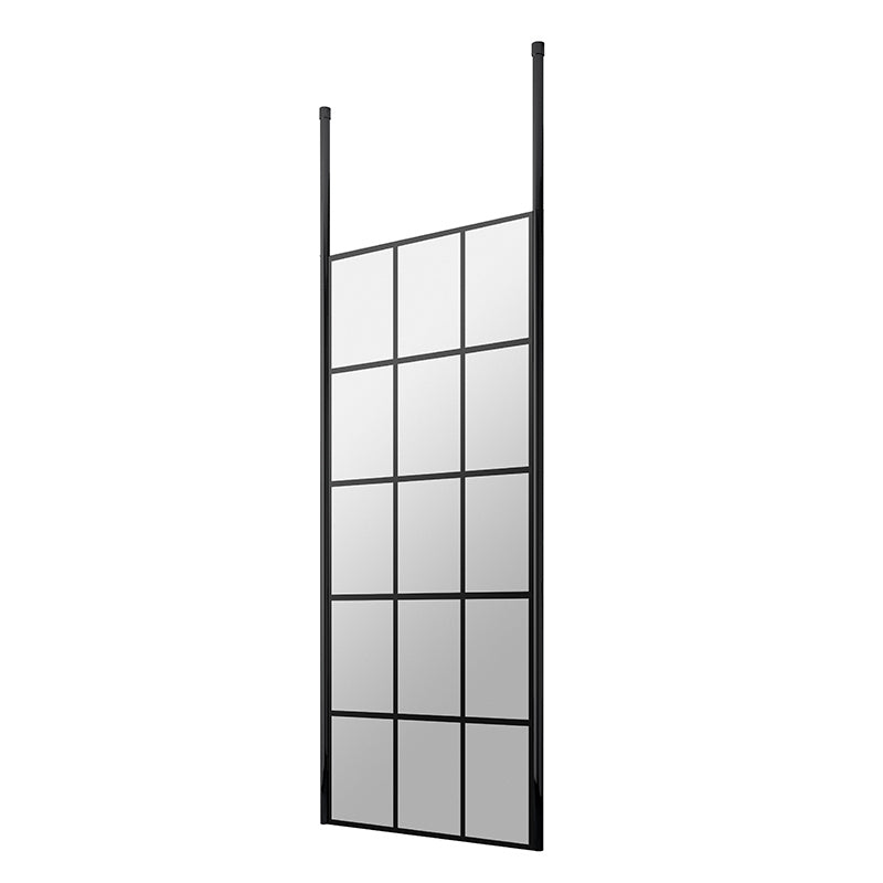 Nuie Frame Screen With Ceiling Posts (Matt Black, 4 sizes) - Brandnew Bathroom