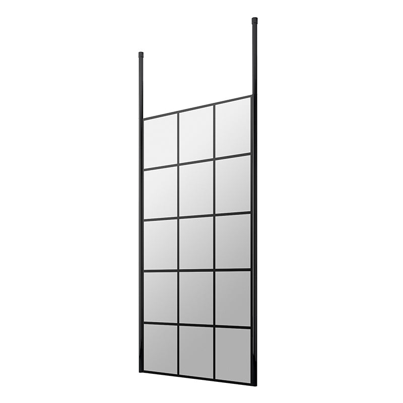 Nuie Frame Screen With Ceiling Posts (Matt Black, 4 sizes) - Brandnew Bathroom