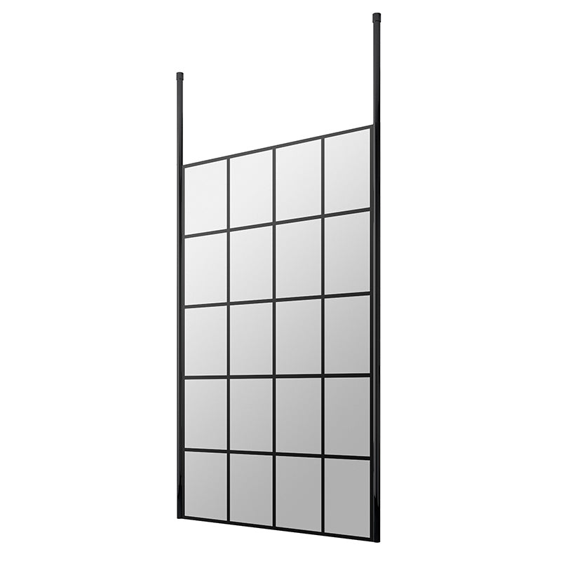 Nuie Frame Screen With Ceiling Posts (Matt Black, 4 sizes) - Brandnew Bathroom