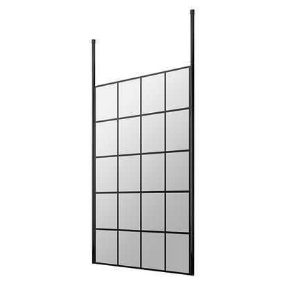 Nuie Frame Screen With Ceiling Posts (Matt Black, 4 sizes) - Brandnew Bathroom