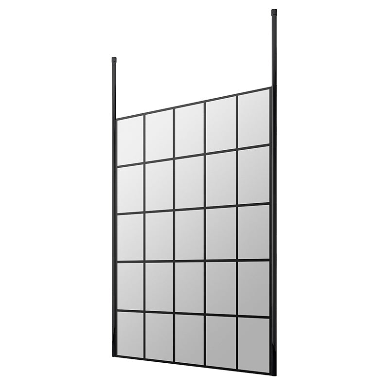 Nuie Frame Screen With Ceiling Posts (Matt Black, 4 sizes) - Brandnew Bathroom
