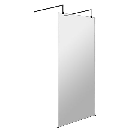 Nuie Wetroom Screen with Arms and Feet (Matt Black, 4 sizes) - Brandnew Bathroom