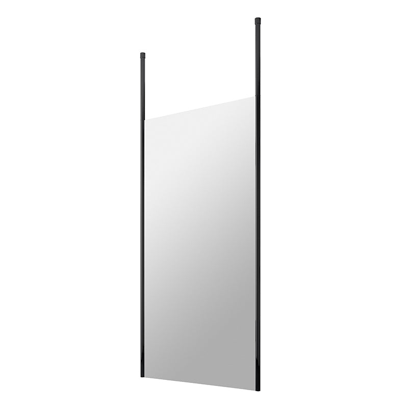 Nuie Wetroom Screen with Ceiling Posts (Matt Black, 3 sizes) - Brandnew Bathroom