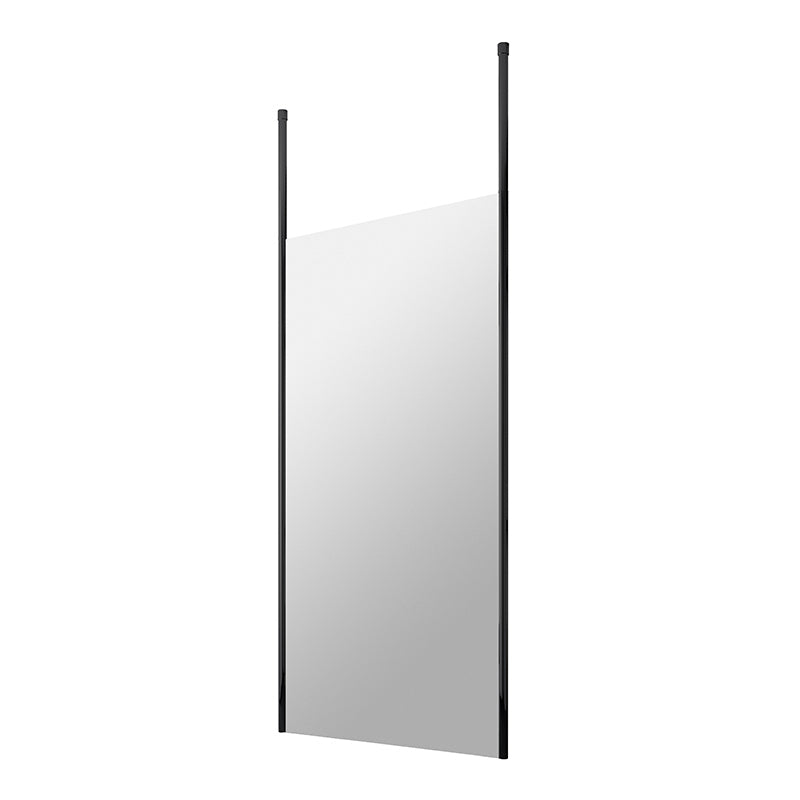 Nuie Wetroom Screen with Ceiling Posts (Matt Black, 4 sizes) - Brandnew Bathroom