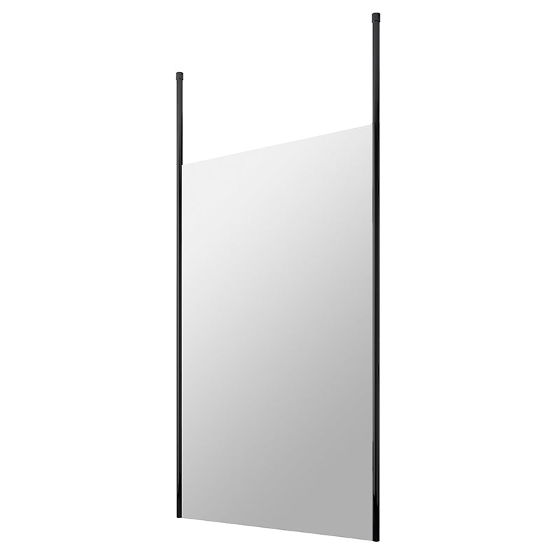 Nuie Wetroom Screen with Ceiling Posts (Matt Black, 4 sizes) - Brandnew Bathroom
