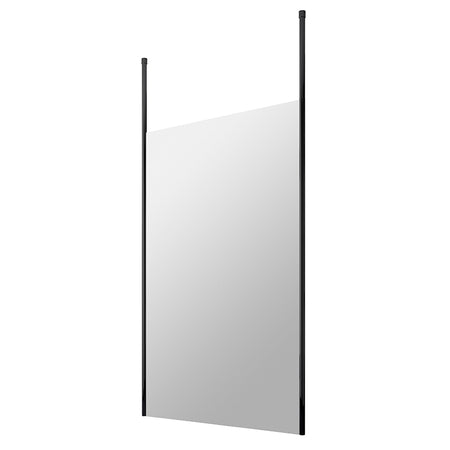 Nuie Wetroom Screen with Ceiling Posts (Matt Black, 4 sizes) - Brandnew Bathroom