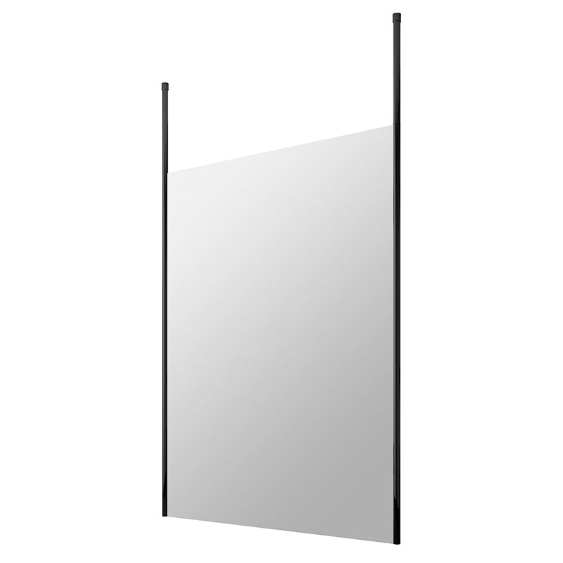 Nuie Wetroom Screen with Ceiling Posts (Matt Black, 4 sizes) - Brandnew Bathroom