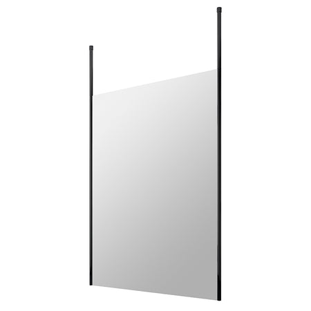 Nuie Wetroom Screen with Ceiling Posts (Matt Black, 4 sizes) - Brandnew Bathroom