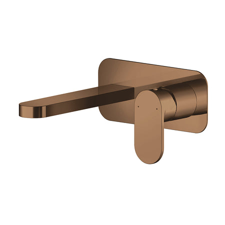 Nuie Binsey Wall Mounted 2 Tap Hole Basin Mixer With Plate (Brushed Bronze, 2 sizes) - Brandnew Bathroom