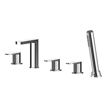 Nuie Binsey Deck Mounted 5 Tap Hole Bath Shower Mixer (Chrome) - Brandnew Bathroom