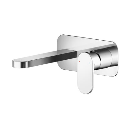 Nuie Binsey Wall Mounted 2 Tap Hole Basin Mixer With Plate (1 size, Chrome) - Brand New Bathrooms