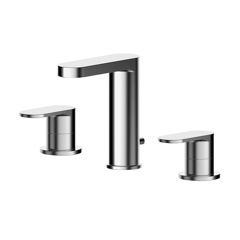 Nuie Binsey Deck Mounted 3 Tap Hole Basin Mixer With Pop Up Waste (Chrome) - Brandnew Bathroom
