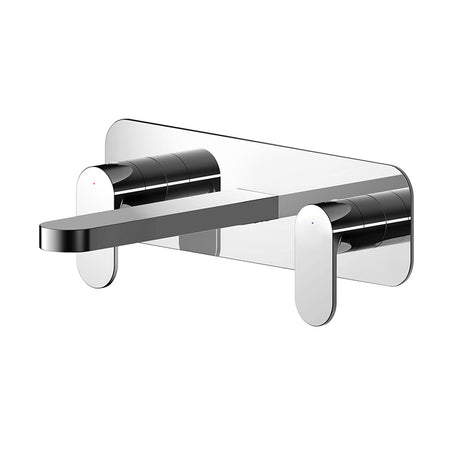 Nuie Binsey Wall Mounted 3 Tap Hole Basin Mixer With Plate (Chrome) - Brandnew Bathroom