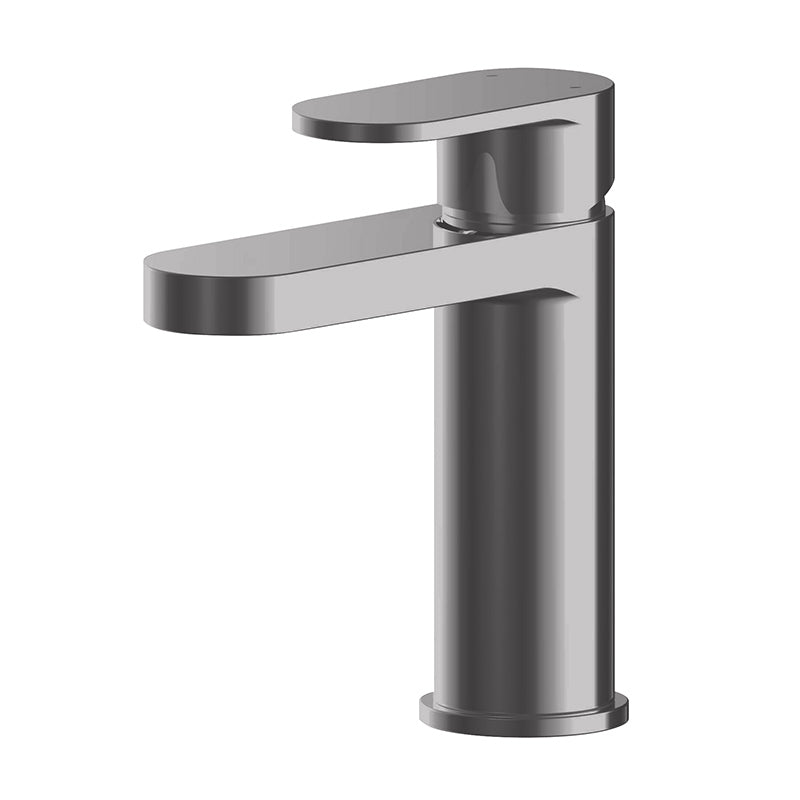 Nuie Binsey Mono Basin Mixer with Push Button Waste ( Brushed Pewter, 2 sizes) - Brandnew Bathroom