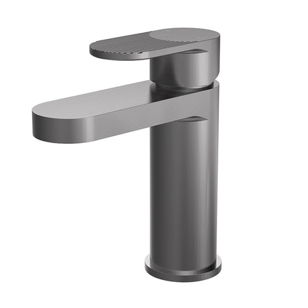 Nuie Binsey Mono Basin Mixer with Push Button Waste ( Brushed Pewter, 2 sizes) - Brandnew Bathroom