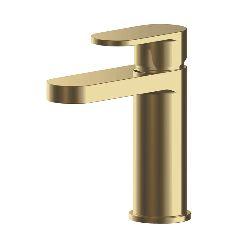 Nuie Binsey Mono Basin Mixer with Push Button Waste (Brushed Brass, 2 sizes) - Brandnew Bathroom