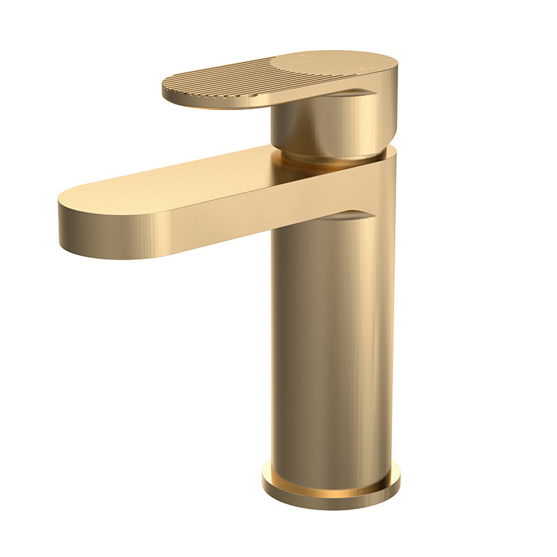 Nuie Binsey Mono Basin Mixer with Push Button Waste (Brushed Brass, 2 sizes) - Brandnew Bathroom
