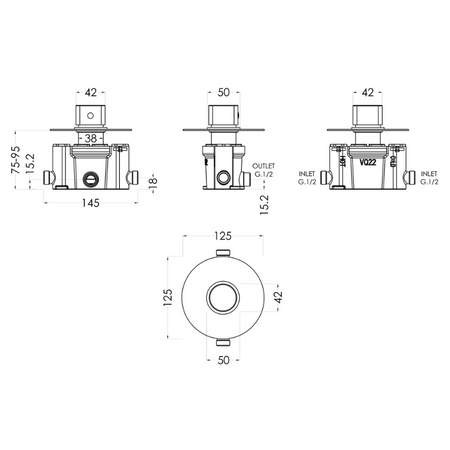 Nuie Binsey Thermostatic Temperature Control Shower Valve (1 size, Chrome) - Brand New Bathrooms