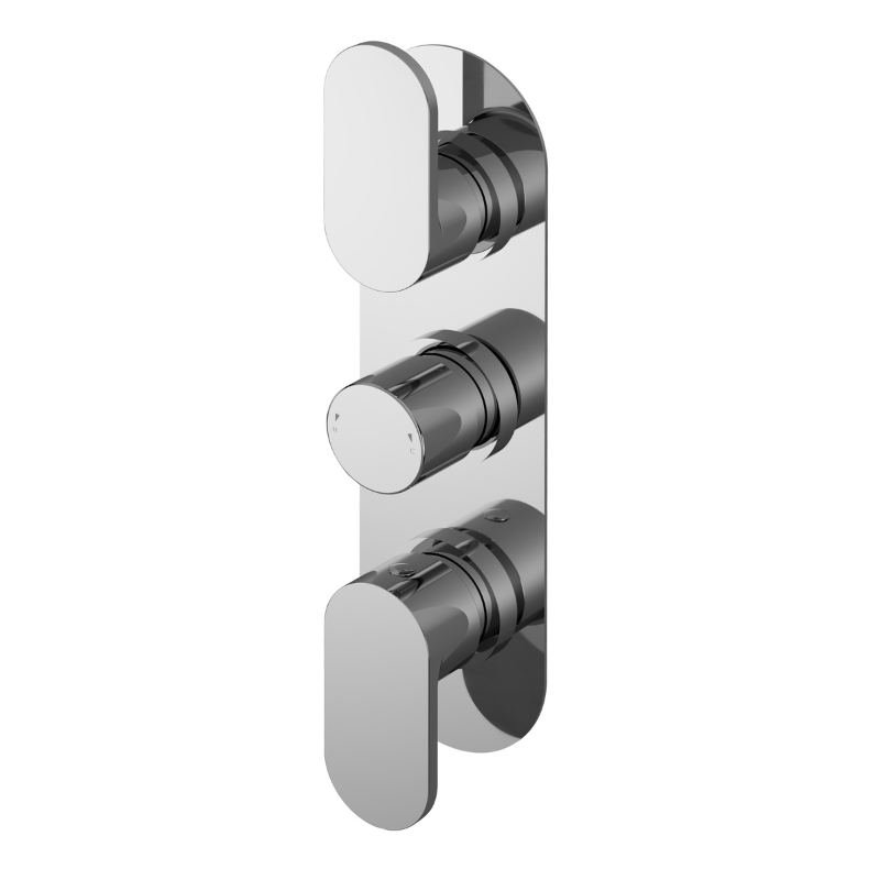 Nuie Binsey Triple Thermostatic Valve With Diverter (1 size, Chrome) - Brand New Bathrooms