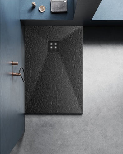Brand New Bathrooms Polymer Anti-Slip Shower Tray (10 sizes, Black)
