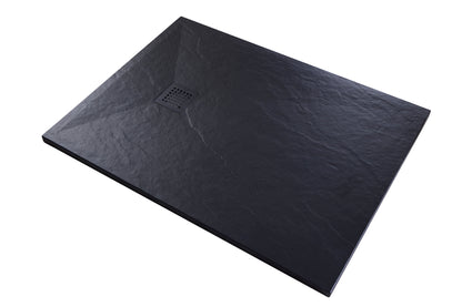 Brand New Bathrooms Polymer Anti-Slip Shower Tray (10 sizes, Black)