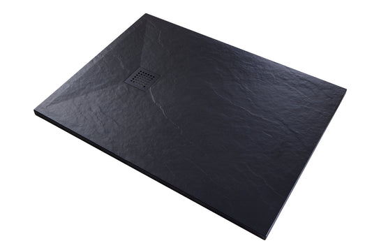Brand New Bathrooms Polymer Anti-Slip Shower Tray (10 sizes, Black)