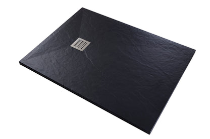 Brand New Bathrooms Polymer Anti-Slip Shower Tray (10 sizes, Black)