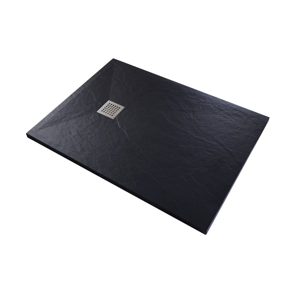 Brand New Bathrooms Polymer Anti-Slip Shower Tray (10 sizes, Black)