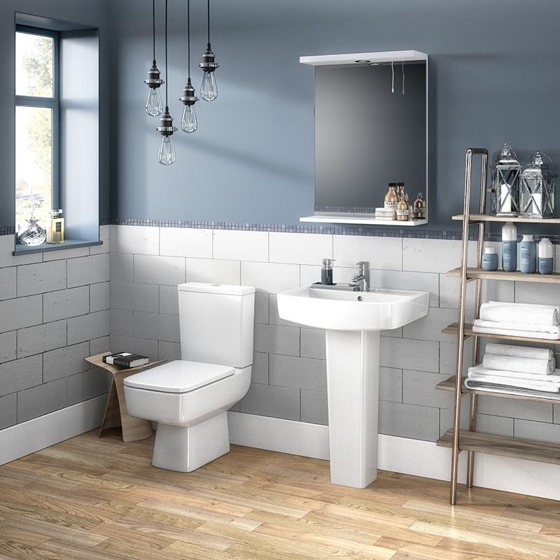 Nuie Bliss Basin & Pedestal (2 sizes, White) - Brand New Bathrooms