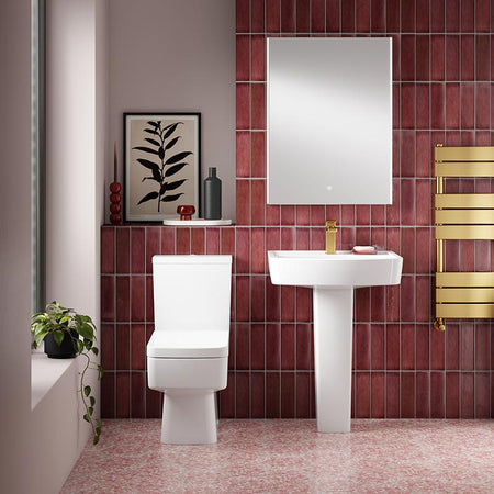 Nuie Bliss Basin & Pedestal (2 sizes, White) - Brand New Bathrooms