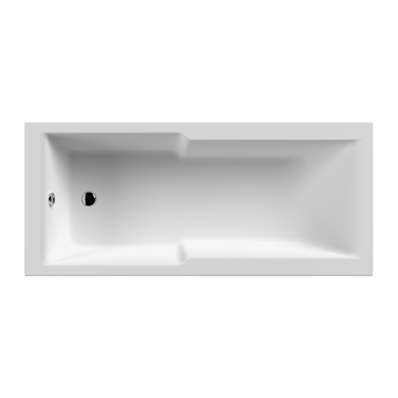 Nuie Shower Baths Eternalite Square Single Ended Straight Shower Bath (1 size, White) - Brandnew Bathroom