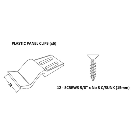 Brand New Bathrooms - Bath Panel Clips (1 size, Chrome)