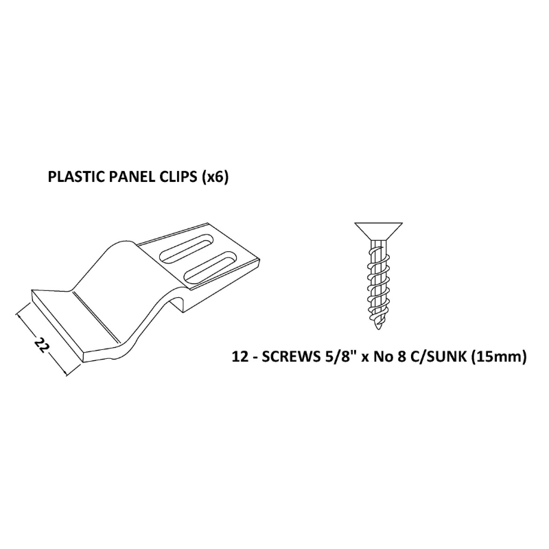 Brand New Bathrooms - Bath Panel Clips (1 size, Chrome)