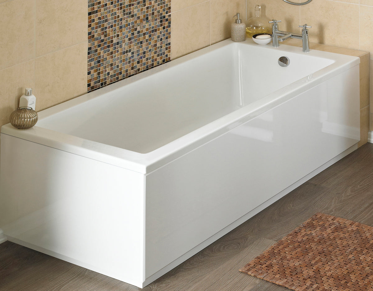 Nuie Straight Front Panel & Plinth (4 sizes, White) - Brandnew Bathroom