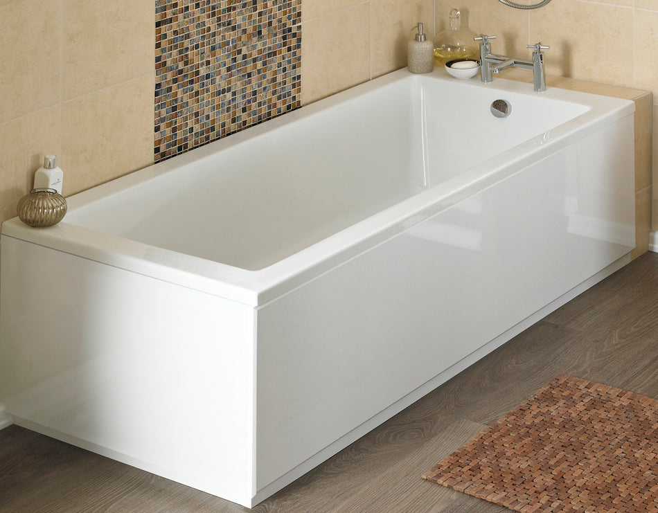 Nuie Straight Front Panel & Plinth (4 sizes, White) - Brandnew Bathroom
