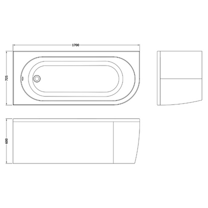 Brand New Bathrooms - Nuie Back to Wall Corner Bath(2 style, White)