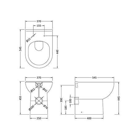 Nuie Comfort Height Back to Wall Toilet Pan (1 size, White) - Brand New Bathrooms