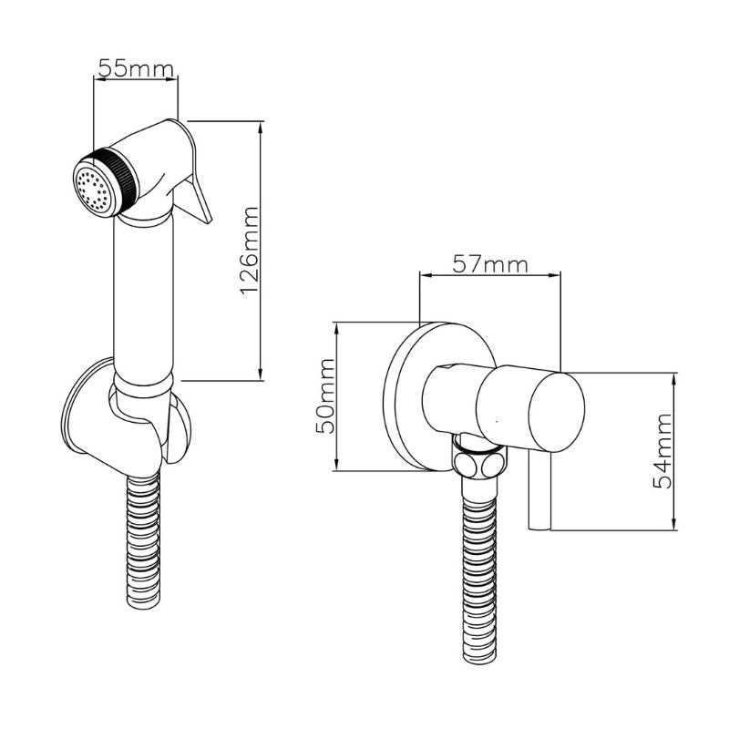Nuie Shower Accessories Douche Spray Kit (1 size, Chrome) - Brand New Bathrooms